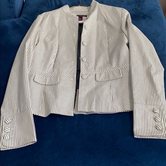 Willi Smith Blazer, grey & White vertical stripe - Picture 5 of 7
